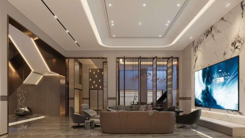 Die Schiebetür für das Badezimmer